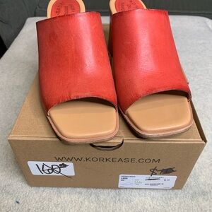 Kork-Ease Red Leather Mules